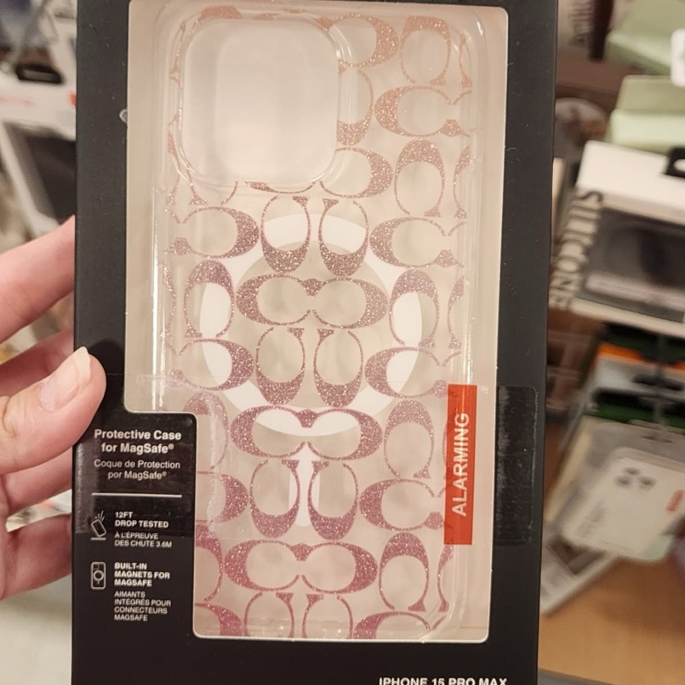 Coach Pink Glitter Logo iPhone Case